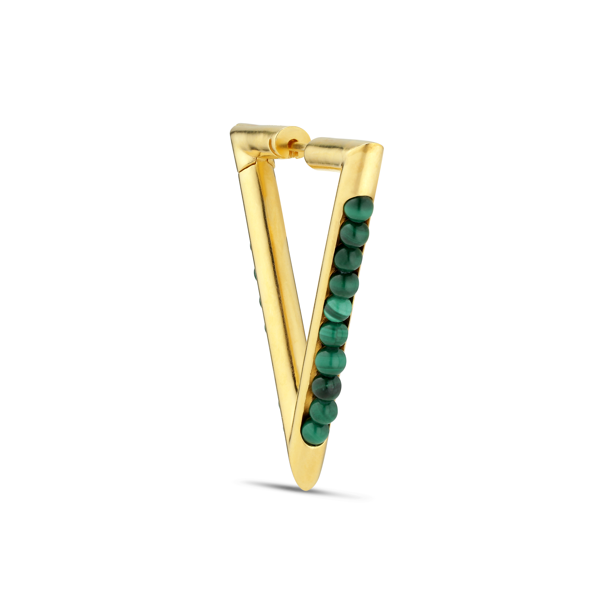 Bermuda Malachite ørering - forgyldt